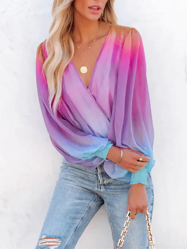 Sheer gradient blouse