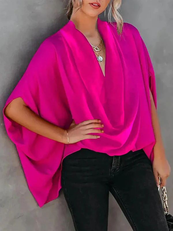 solid color batwing sleeve top